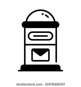 Icono de buzón que representa el correo, la comunicación y las compras de comercio electrónico