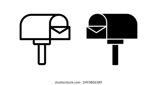 letter box icon set Mail box symbol color editable