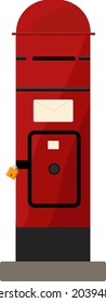 Letter box, illustration, vector on white background.