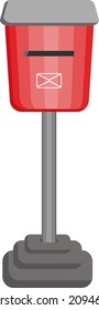 Letter box, illustration, vector on a white background.