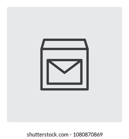 Letter Box line icon vector