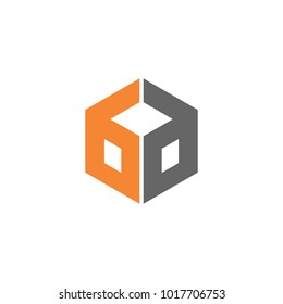 Letter Box Logo in Orange and Grey Color 