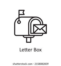 Ilustración de diseño de iconos de contorno vectorial de caja de letras. Símbolo de elementos de la ciudad sobre el fondo blanco Archivo EPS 10