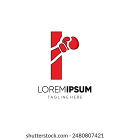 Letter I Boxing Glove Punch Logo Design Vector Icon Graphic Emblem Symbol Illustration
