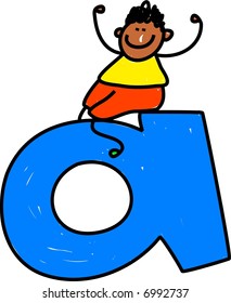 letter A boy - lowercase version