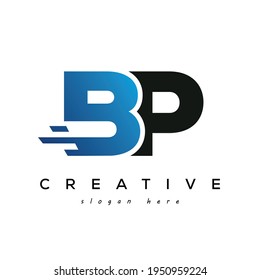 Letter BP Fast Speed and e commerce Logo Design Element
