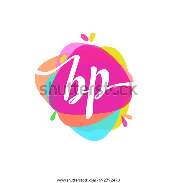 Letter Bp Logo Colorful Splash Background Stock Vector (Royalty Free ...