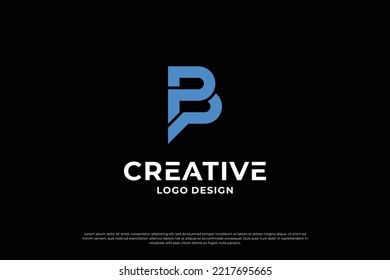 Letter BP logo design template. Initial letters BP. Symbol BP. Creative letter BP logo vector.