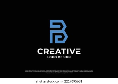 Letter BP logo design template. Initial letters BP. Symbol BP. Creative letter BP logo vector.