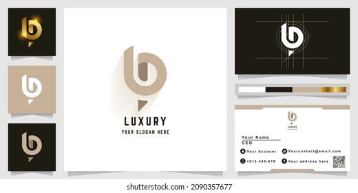 Letter bp or LP monogram logo with business card design