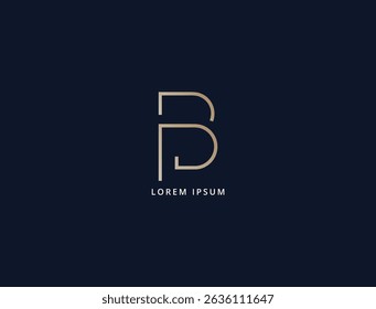 letter bp minimal brand logo design, pb lettering, bp initials logo design