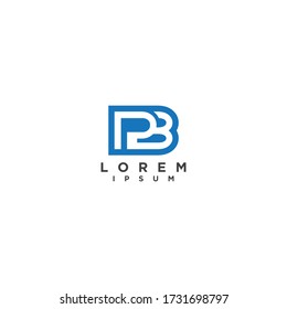 Letra elementos de plantilla de diseño de icono del logotipo BP PB
