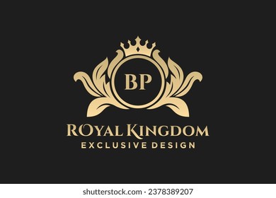 Letter BP  template logo Luxury. Monogram alphabet . Beautiful royal initials letter.