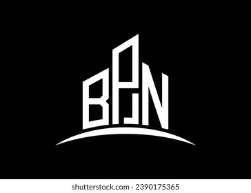 Letter BPN building vector monogram logo design template. Building Shape BPN logo.