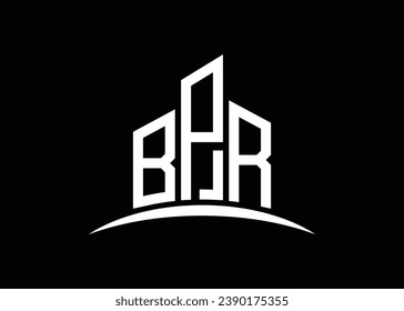 Letter BPR building vector monogram logo design template. Building Shape BPR logo.