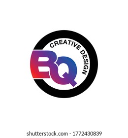 Letter BQ circle logo icon design vector. monogram logo vector illustration