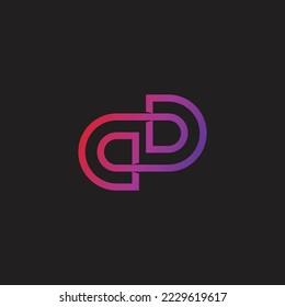 letter bq infinity gradient line logo vector 