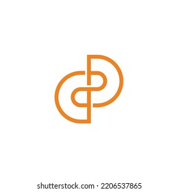 letter bq infinity thin line loop logo vector 