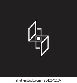 letra bq línea de marco vinculada simple vector de logotipo geométrico