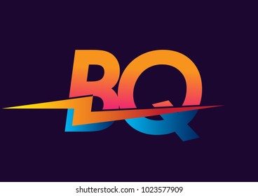 Letter BQ logo with Lightning icon, letter combination Power Energy Logo design for Creative Power ideas, web, business and company.