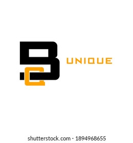 la carta BQ. Logo de diseño minimalista vector sobre fondo blanco