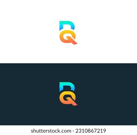 Letter BQ , QB Minimal Simple Modern Logo Design Vector Symbol Template.