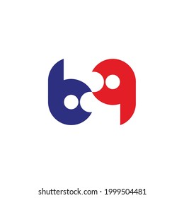 letter bq simple linked geometric unique logo vector