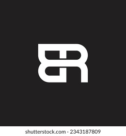 vector de logotipo de espacio negativo abstracto de letra br 