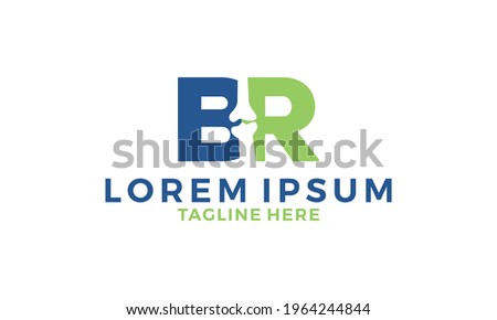 Letter BR With Bone logo vector icon illustration Stock fotó © 