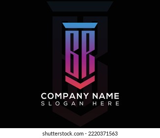 letter BR creative logo design icon.