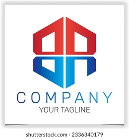letter BR initial hexagon logo icon premium elegant template vector eps 10