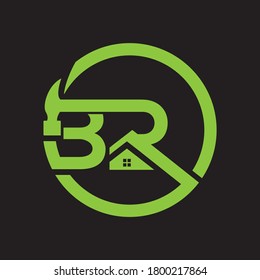 Icono del logotipo BR de la letra planilla de diseño de vector