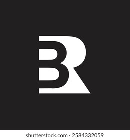 Letter BR or RB initial unique stylish art icon logo design vector monogram, negative space B and modern branding business identity concept.