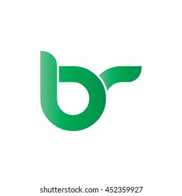 Letter BR Rounded Shape Icon Lowercase Logo Green