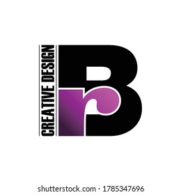 Letra BR diseño simple de logotipo vectorial