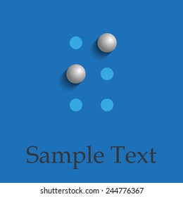 Letter I in Braille on blue background