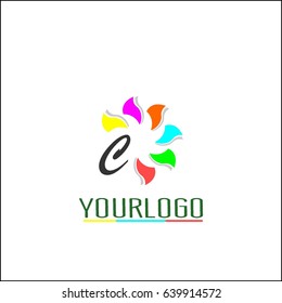 Letter  brand identity. Colorful Flower abstract Logo loop design vector template. Team partners friends social community Logotype concept icon. Beautiful design element.