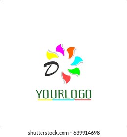Letter  brand identity. Colorful Flower abstract Logo loop design vector template. Team partners friends social community Logotype concept icon. Beautiful design element.