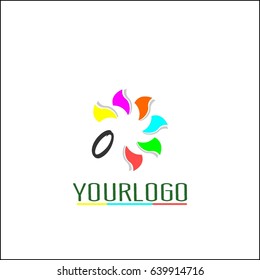 Letter  brand identity. Colorful Flower abstract Logo loop design vector template. Team partners friends social community Logotype concept icon. Beautiful design element.