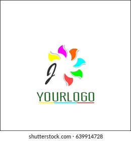 Letter  brand identity. Colorful Flower abstract Logo loop design vector template. Team partners friends social community Logotype concept icon. Beautiful design element.