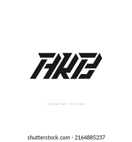 Logo creativo digital AKB de marca de letras