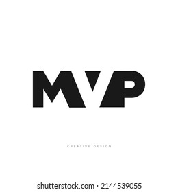 letter branding design MVP negative sapce logo