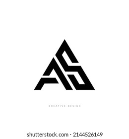 Buchstabendesign AS Dreieck-Konzept