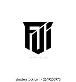 letter branding FUI shield design logo