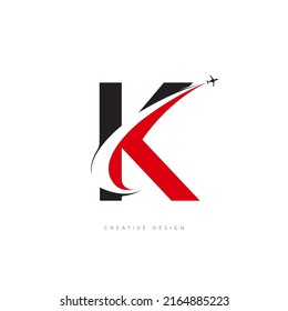 Letter branding K traveling logo idea