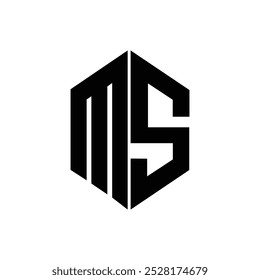 Letter branding Ms polygon shape unique logo idea