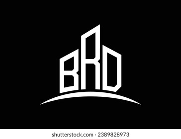 Letter BRD building vector monogram logo design template. Building Shape BRD logo.