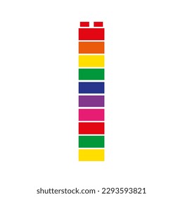 Letter I of Brick Building Blocks in vector colors
