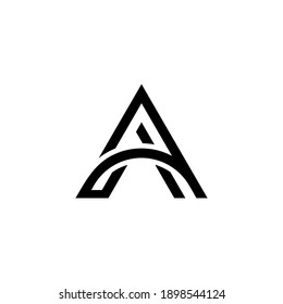 Letter A with bridge for construction logo design