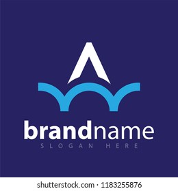 letter A bridge logo design